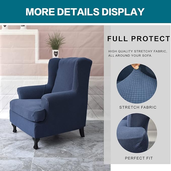 KRFOONN Wingback Chair Covers Slipcovers 2 Piece Stretch Wing Chair Covers