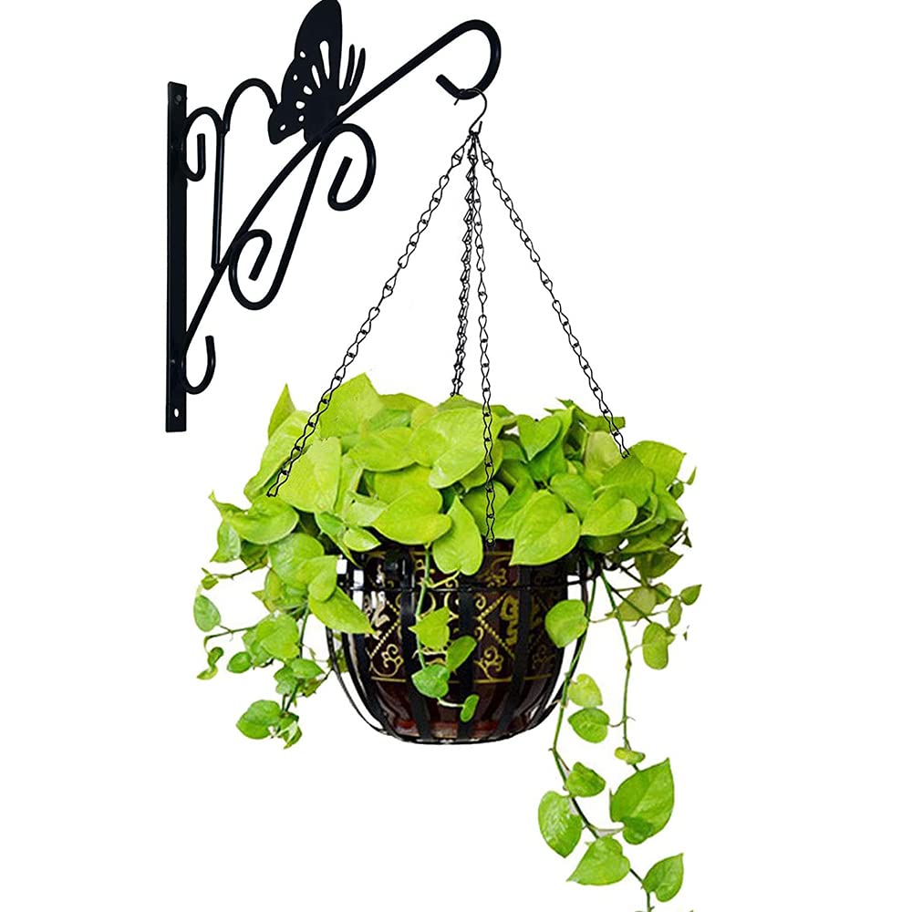Andy's Orchids 4 Strand Metal Hanging Baskets Chain with Hooks, 4PCS 16inch Flower Plant Pot Chain, Indoor Outdoor Replacement Plant Hangers for Bird Feeders, Planters, Lanterns and Ornaments, Black
