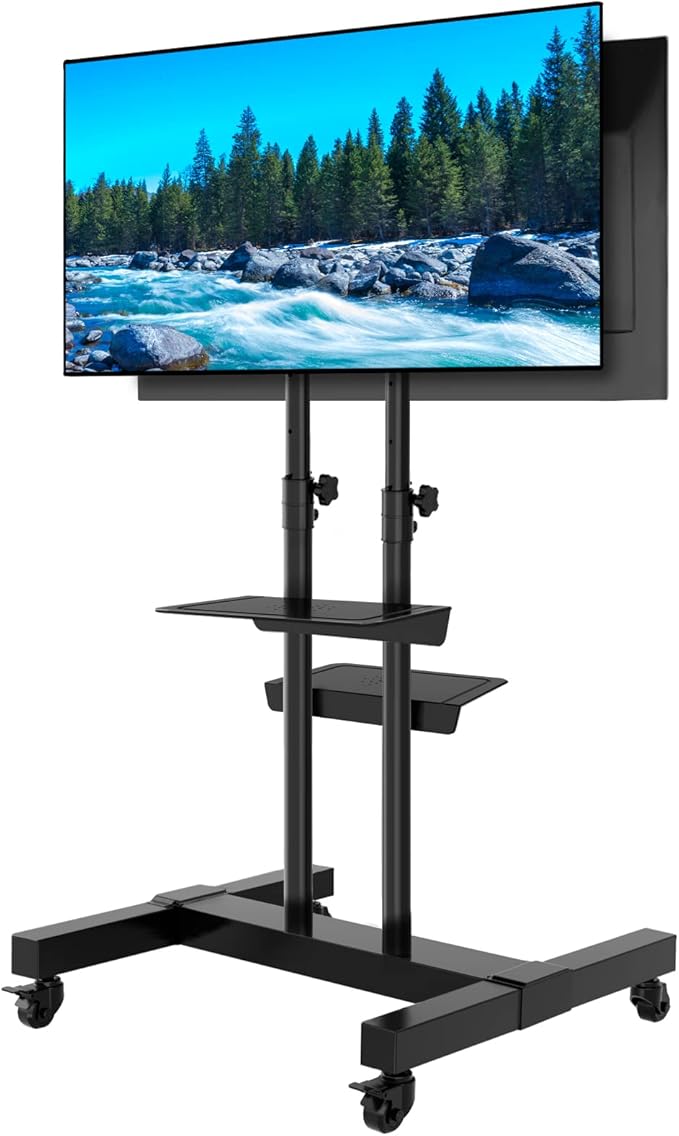 Mobile TV Stand Rolling TV Cart Floor Stand