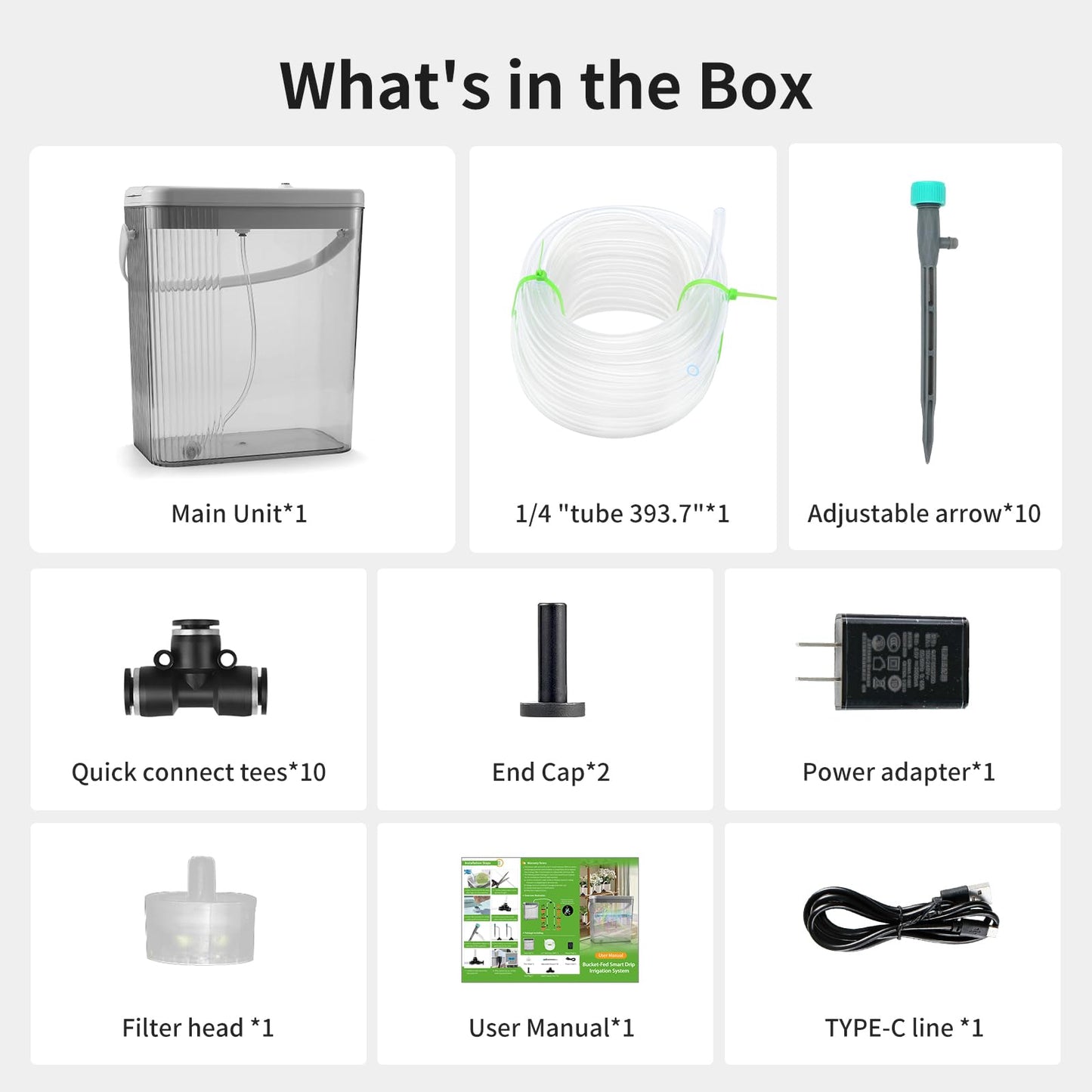 RUNWUSHENG Indoor Drip Irrigation System with 2-Gallon Water Tank, Touch Night Light & Programmable Timer-Self-Watering Kit for 10 Potted Plants