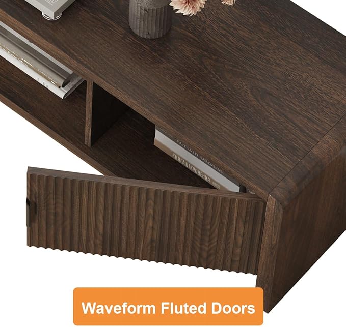 FATORRI TV Stand for 75/65/55 Inch TVs, Mid Century Modern Entertainment Center