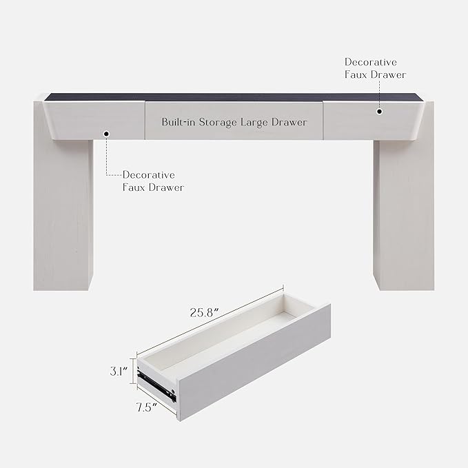 JXQTLINGMU 63" Long Wood Console Table