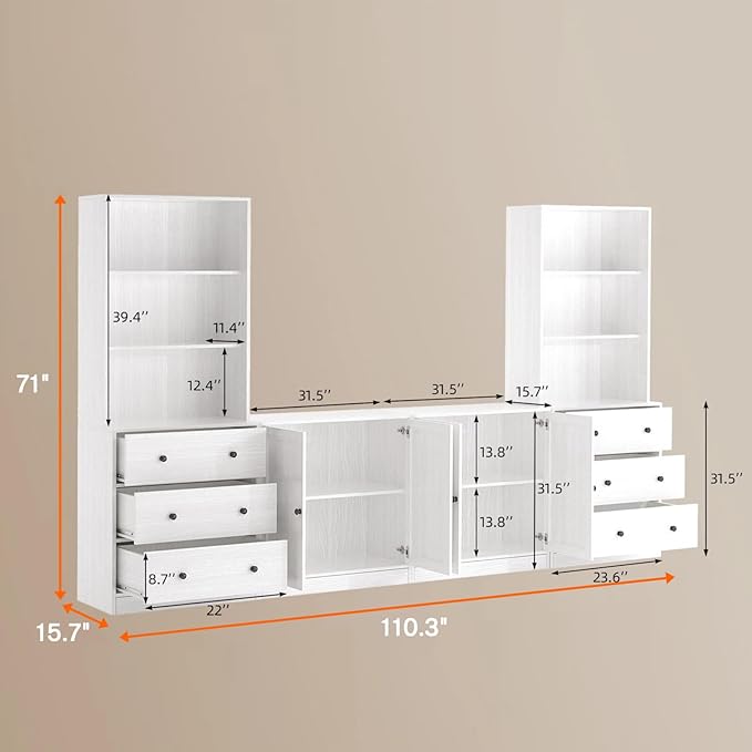 TUSY 71" Large TV Stand Set