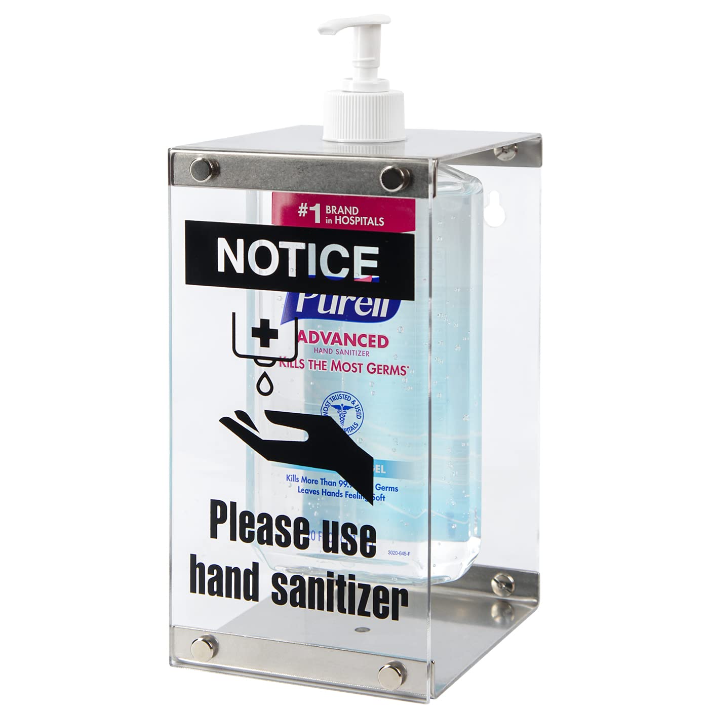 J JACKCUBE DESIGN Acrylic Box Hand Sanitizer Bottle Holder Dispenser, Pump Bottle Holder Free Standing for Restaurant, Bar, Counter, Kitchen, Shelves-MK909A