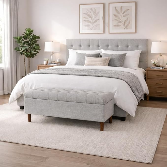 Homepop Home Decor | Tufted Ainsley Button Storage Ottoman Bench