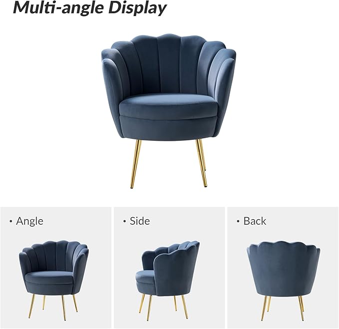 HULALA HOME Modern Velvet Accent Chairs Set of 2