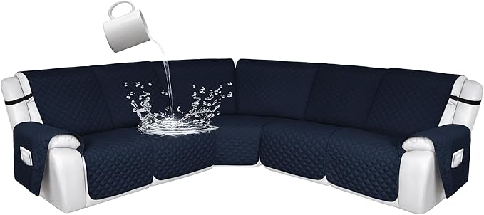 HDCAXKJ 100% Waterproof Reclining Sectional Couch Covers L Shape Recliner Sofa