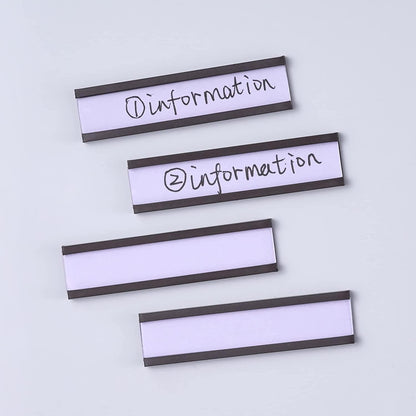 40 Pack C-Channel Magnetic Label Holders (2″ x 4″) with Paper Inserts & Clear Covers – Durable Magnetic Shelf & File Cabinet Labels for Metal Surfaces