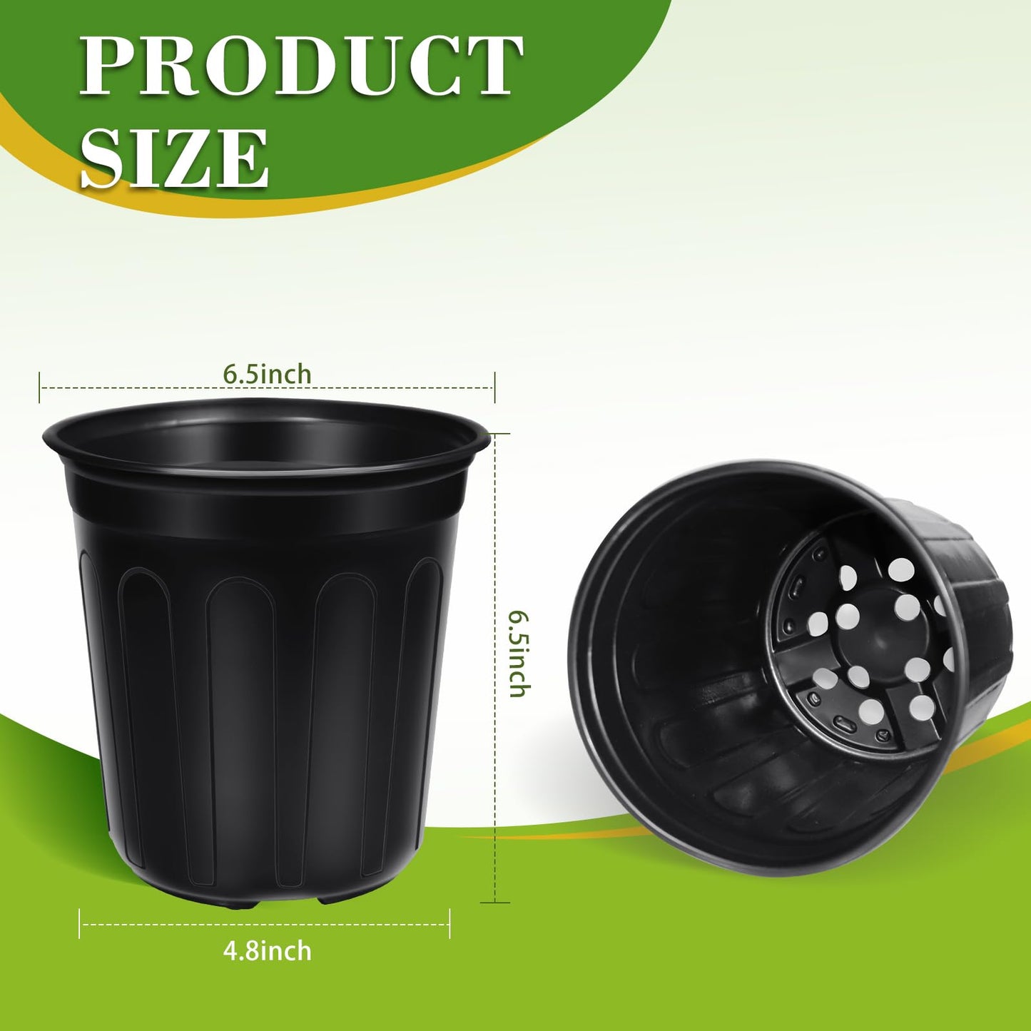 BeapTcely 50 Pcs 1 Gallon Nursery Pots, Flexible Plant Seedling Pots Transplanting Soft Plastic Planters with Drainage Holes for Planting Garden Flower Plant Container Cups Planter (50, 1 Gallon)