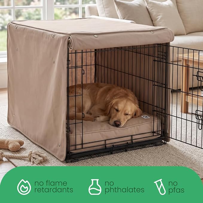 Molly Mutt Wild Horses Dog Crate Cover, 100% Cotton Canvas Cover with 2 Roll-Up Panels, Ideal for Dog or Cat Crate, Durable, Washable, and Free of Harmful Chemicals, 36" x 24" x 27"