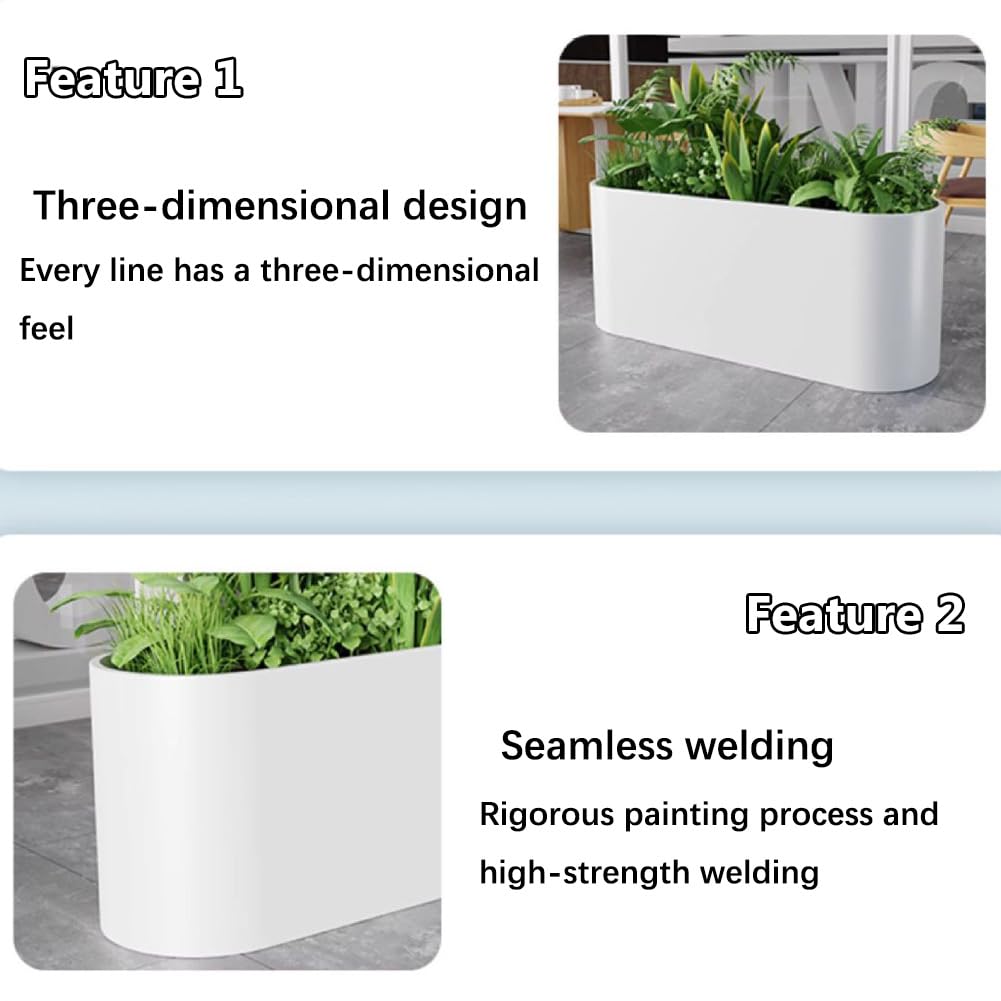 Sions Freestanding Planter Garden Beds, Outdoor Galvanized Planter Raised Garden Boxes, Raised Vegetable Gardens and Balcony Plant Tray Planting Beds,White 80cm*30cm*50cm