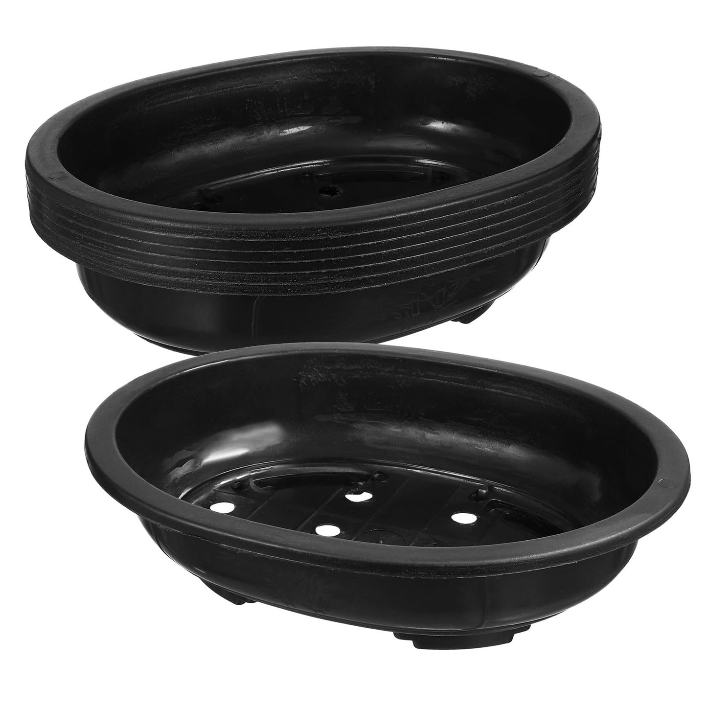 ERINGOGO 6 PCS Bonsai Training Pots, 15'' Oval Bonsai Planter Pot with Drainage Hole, Plastic Large Deep Flower Pot Plants Growing Pots for Nursery, Garden, Balcony