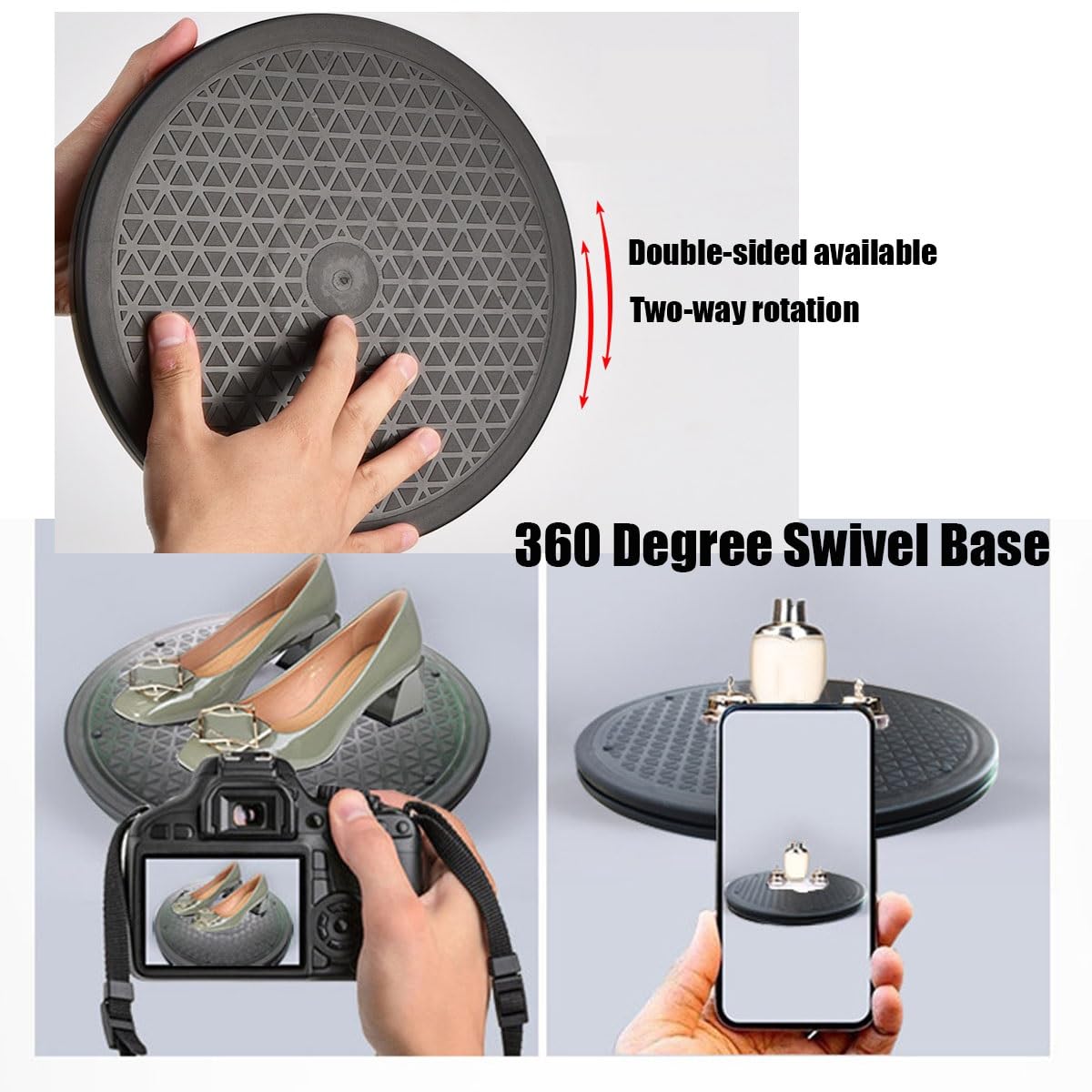 Lazy Susan Turntable 10/12 Inch Heavy Duty Rotating Swivel Stand Turntable with Steel Ball Bearings Multi Purpose 360˚ Rotating platformfor Model Base/Potted Plants/Crafts/Monitor(12"/30cm)