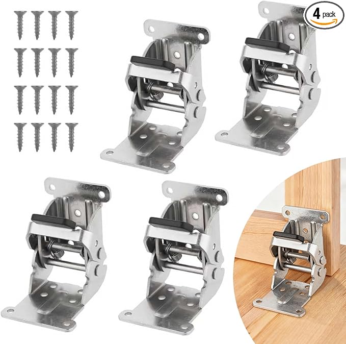 Self Locking Hinges Furniture Table Legs Locking Brackets, 90 Degree Folding