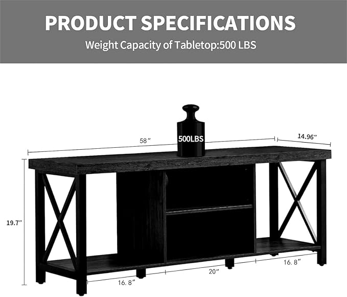 GAZHOME TV Stand for TV up to 65 Inches, TV Cabinet