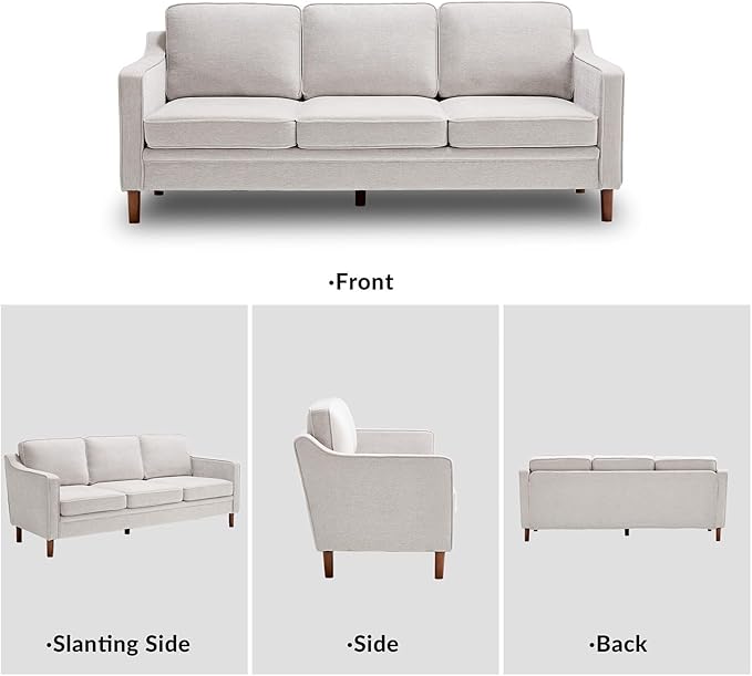 Kingfun Living Room Furniture Sets, 3 Seater Couch and Loveseat, Mid Century