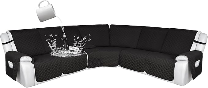 HDCAXKJ 100% Waterproof Reclining Sectional Couch Covers L Shape Recliner Sofa