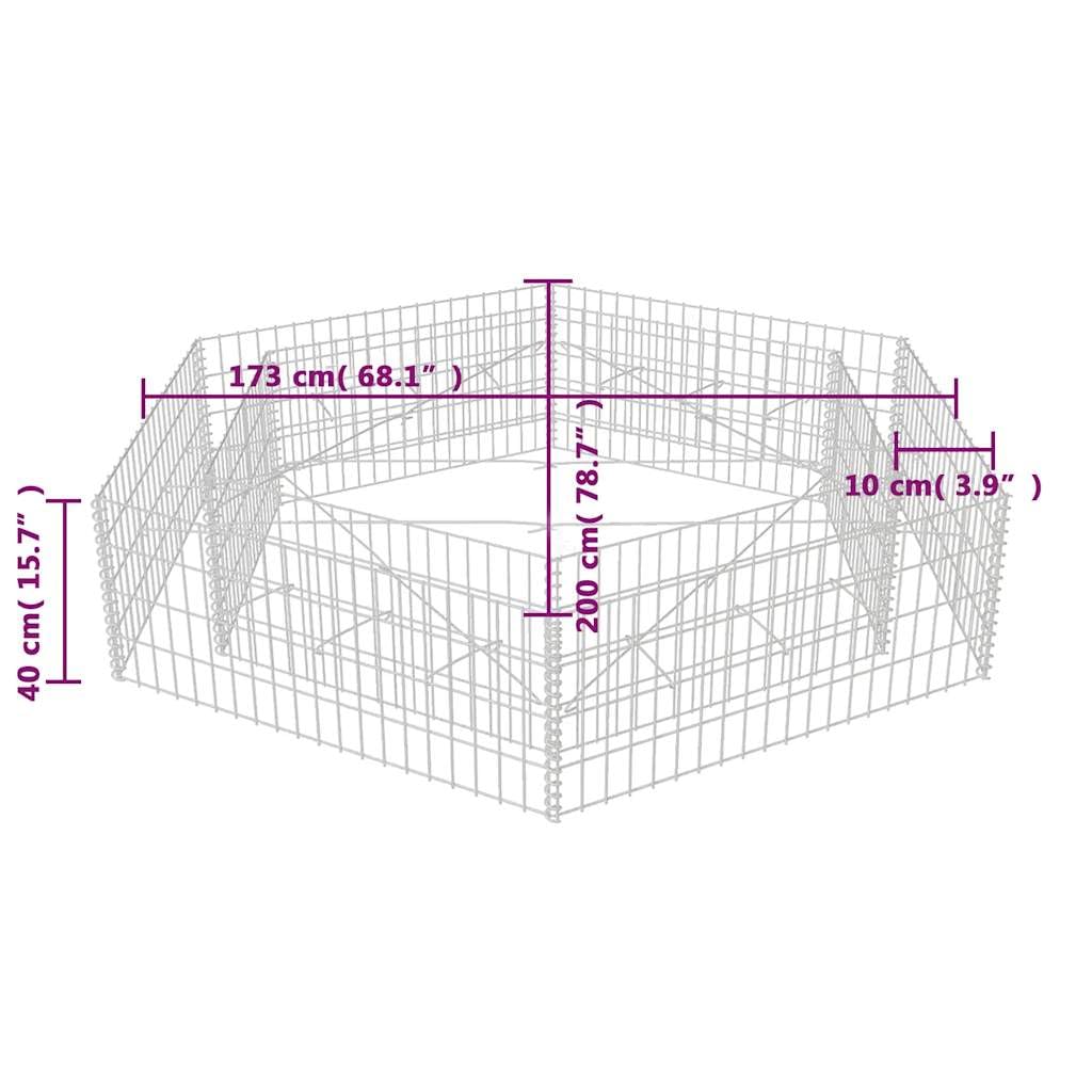 Gabion Raised Bed Silver Galvanized Steel 78.7x68.1x15.7 in, Gardening, Pots & Planters, 142536