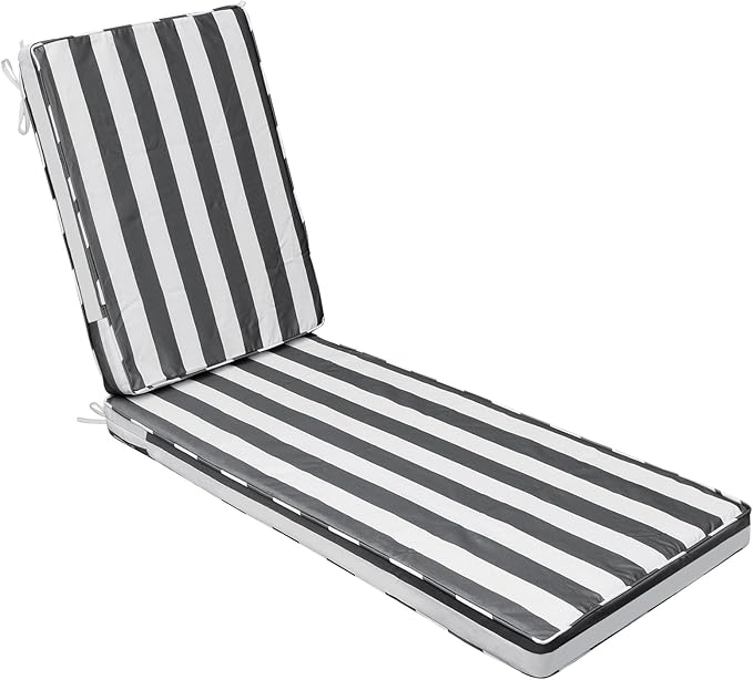 AAAAAcessories Outdoor Chaise Lounge Cushions, Fade-Resistant, Waterproof Patio