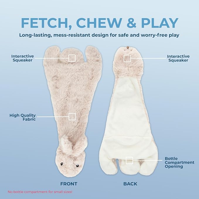 Best Pet Supplies Squeaky Dog Toys with Soft Durable Fabric for Small, Medium and Large Pets Interactive Toy for Indoor Play, Supports Active Biting and Play - Hare, Medium