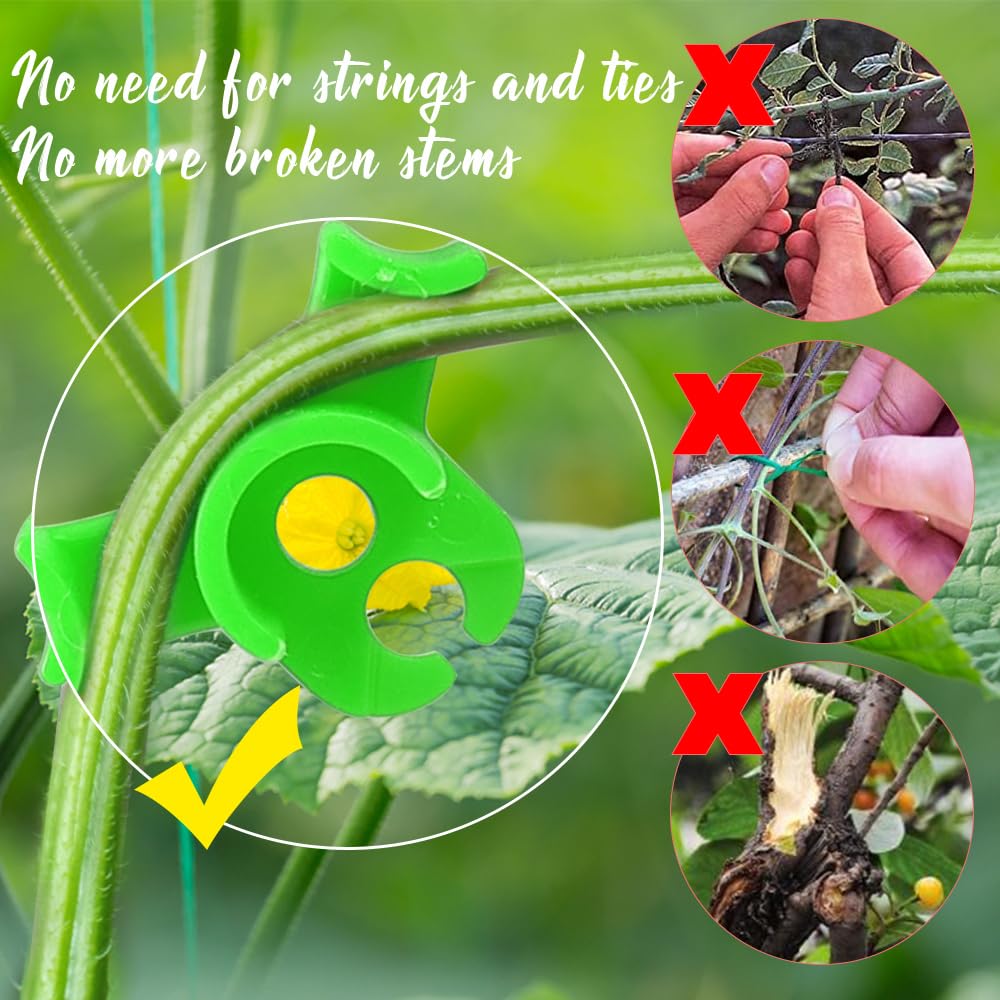 LucyPhy 30 Pack Plant Bender Angle Adjustable Plant Training Clips Low Stress Training Clips 90 Degrees Plant Stem(Circle Style,Green)