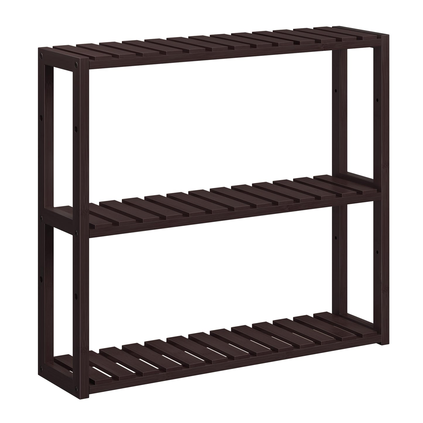 SONGMICS Bamboo Bathroom Shelf, 3-Tier Adjustable Plants Rack, Wall-Mounted or Stand, in The Living Room, Balcony, Kitchen, 5.9 x 23.6 x 21.3 Inches, Brown