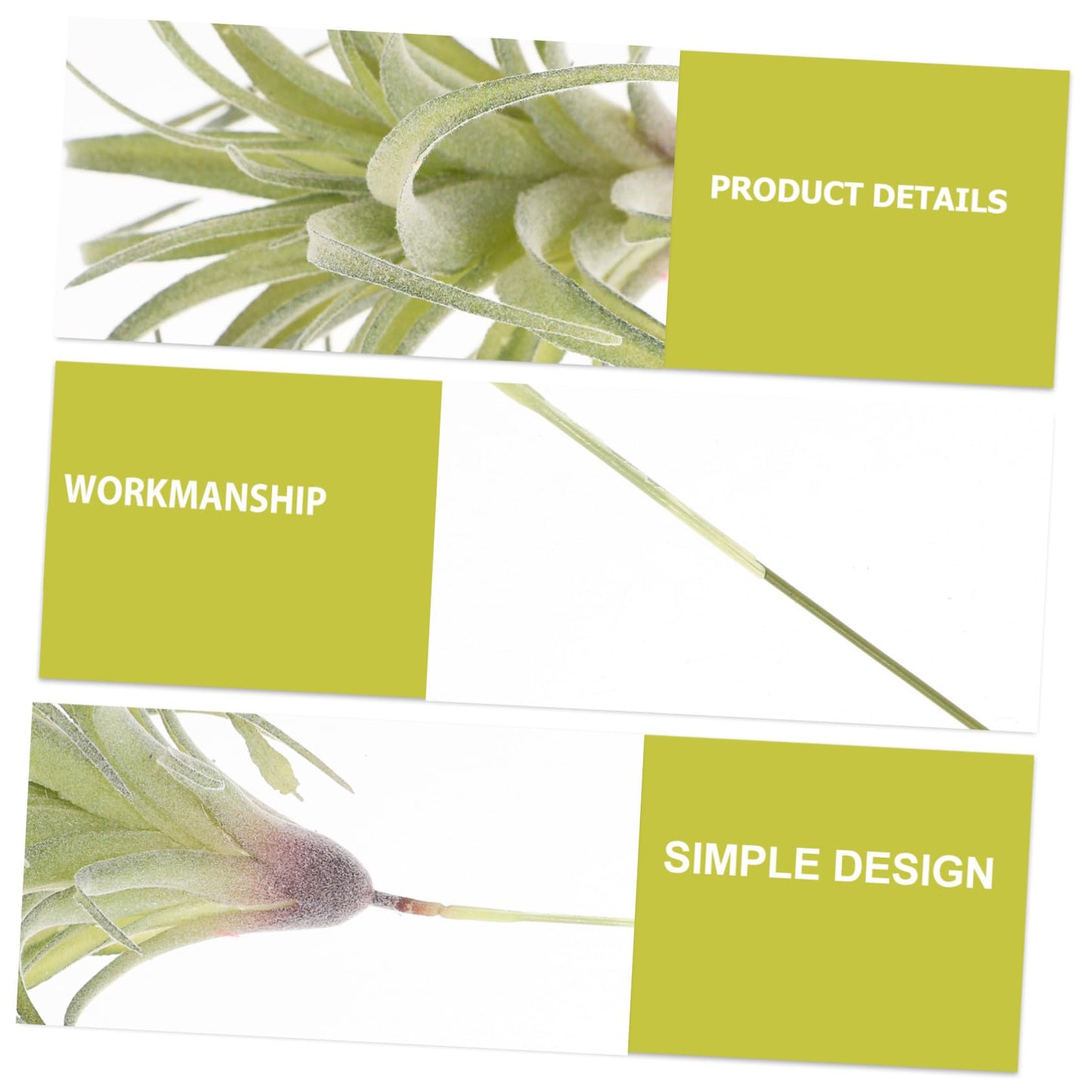 DECHOUS 1pc Artificial Air Plants Artificial Terrarium Plants Large Air Faux Flocked Tillandsia Photo Props Plant Glass Container Hanging Decor Pineapple Household