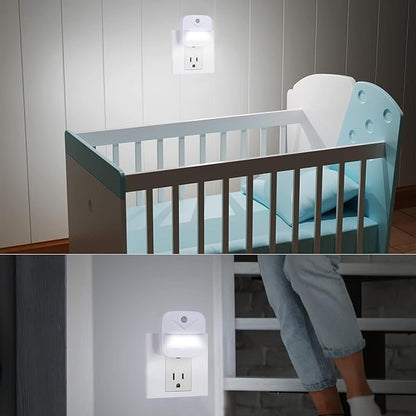 Night Light, LED Night Lights Plug into Wall, Dusk to Dawn Sensing Nightlights, No Glaring Compact Size, Night Light for Kids Navigating in Bathroom, Kitchen, Hallway, 6 Pack, White Light