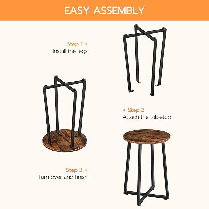 HOOBRO Side Tables Set of 2, Round End Accent Tables