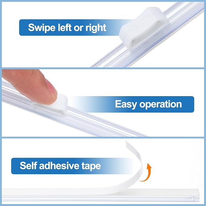 PATIKIL 8pcs Plastic Wrap Cutter, 19in Plastic Wrap Slide Cutter Self Adhesive, White