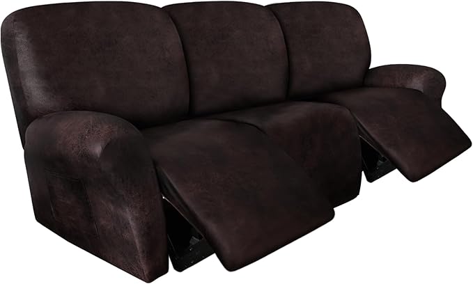 ANARACHON Leather Look Recliner Couch Cover 8-Piece Recliner Sofa Slipcovers 3