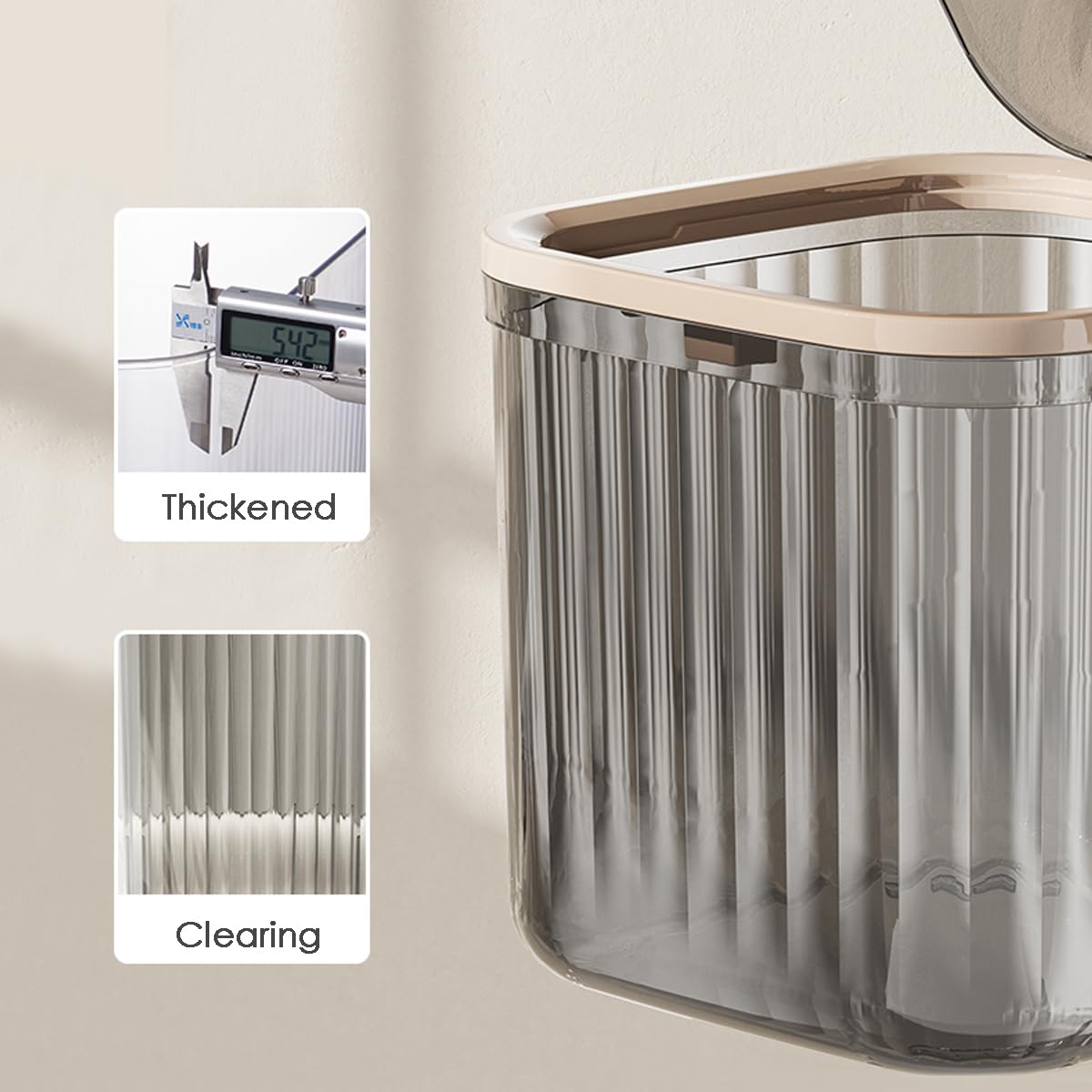 Tomonobu Mini Trash Can with Lid,Removable Small Garbage Can， Ultimate Mini Desktop Storage Box, Tiny Trash Can for Car, Bathroom, Kitchen or Bedroom