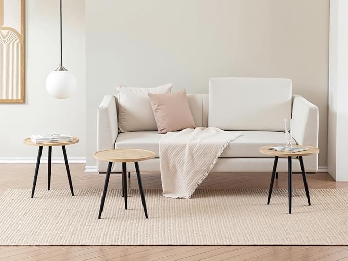 VECELO Modern Side Table, Round Small End Table, Exclusively Designed