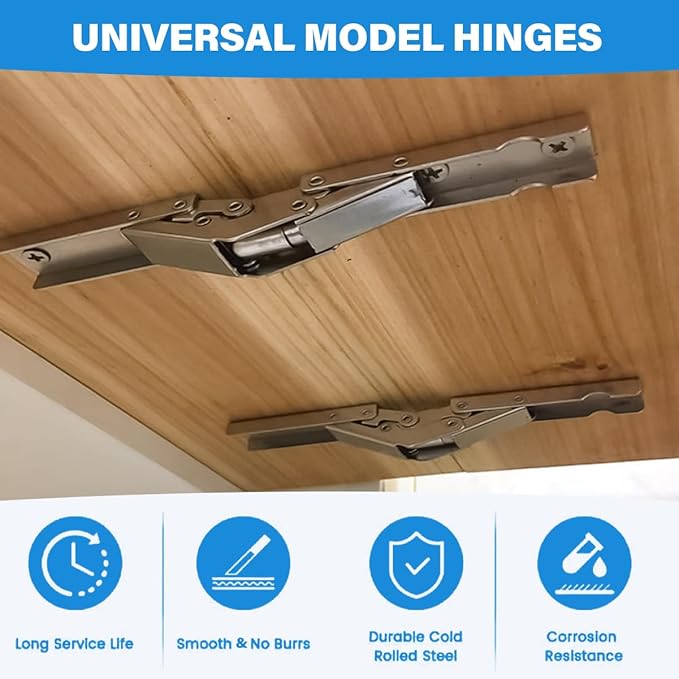 2 Pack Locking Hinge 0°-90°-180°, Folding Table Brackets, Heavy Duty Folding