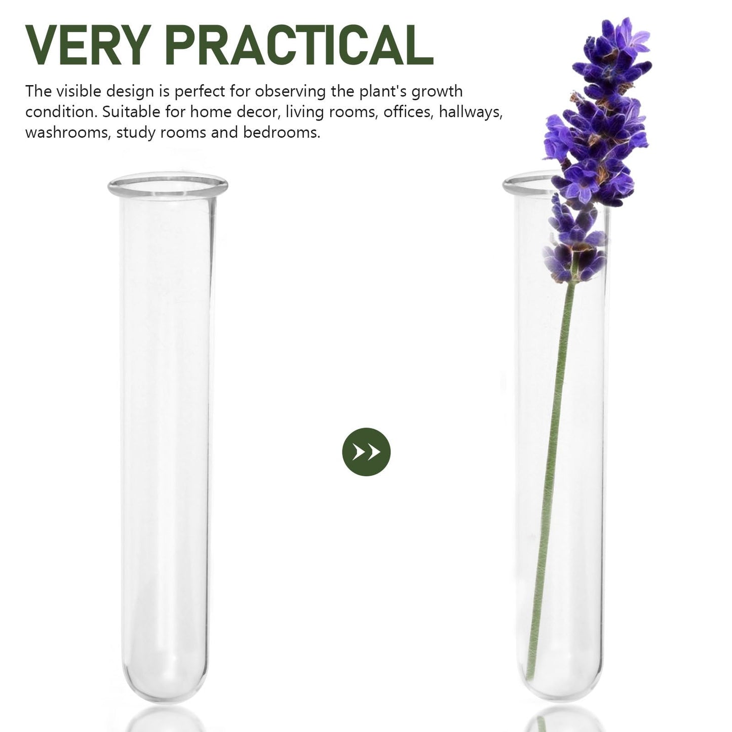 FUNOMOCYA 4pcs Clear Test Tubes for Cutting Plant Glass Propagation Tubes for Hydroponic Plants, Flowers, Home Office Wall Decor