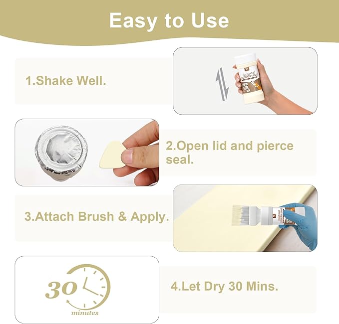 Beige Touch-Up Paint for Furniture, Metal No Sanding, Fast Drying, Water Based