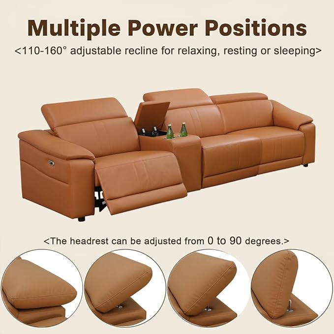 Power Recliner Sofa Set, Reclining Sectional Sofa Couch