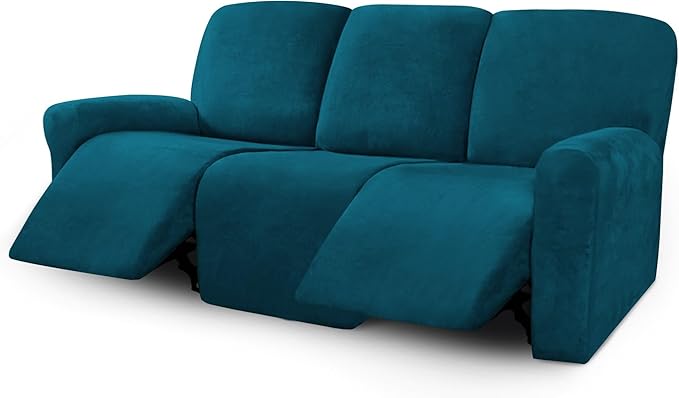 ULTICOR Velvet 8-Pieces Recliner Sofa Covers Stretch Reclining Couch Covers
