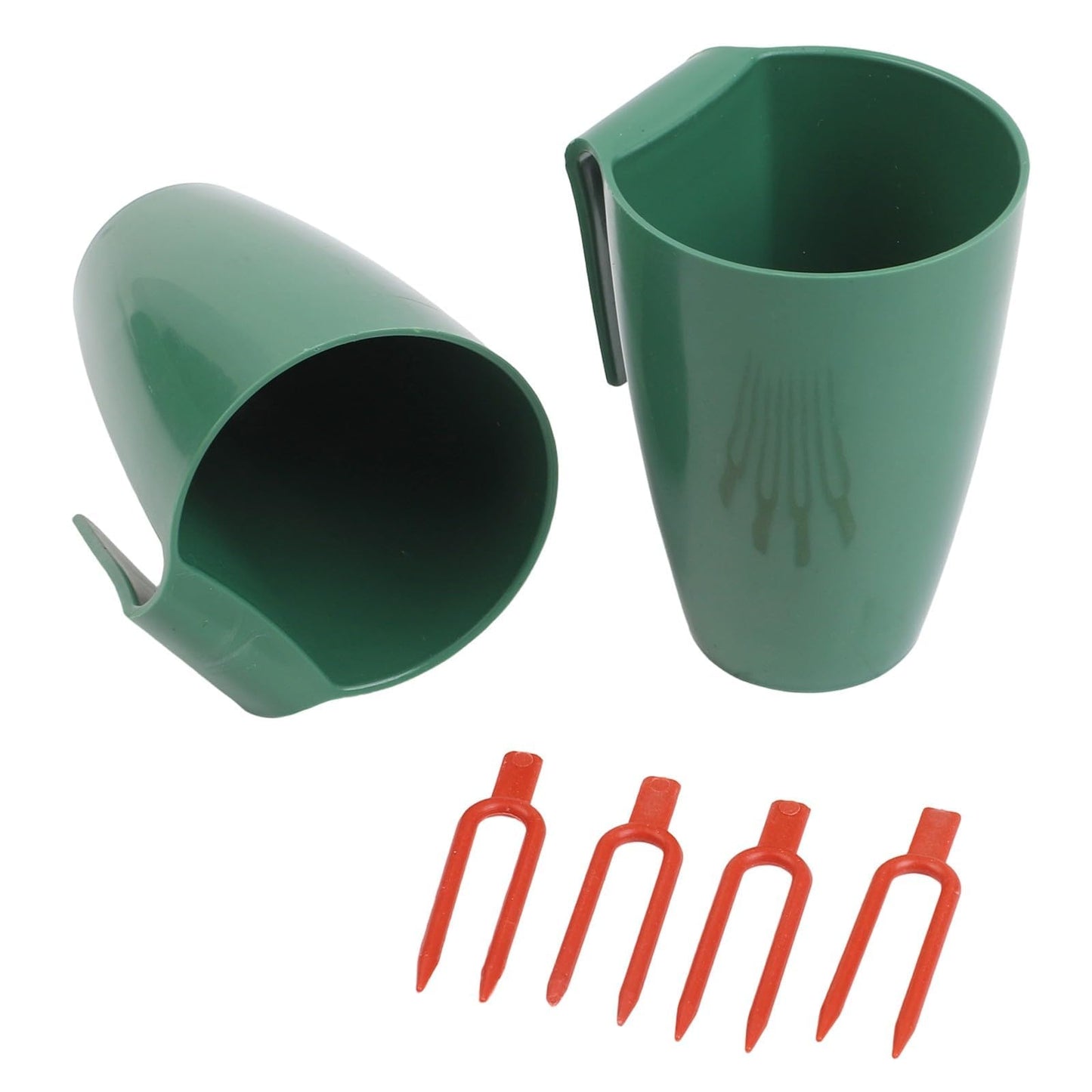 Strawberry Rooting Cup Kit with 20 Forks for Plant Propagation, Hanging Transplant Grow Station for Garden Greenhouse Balcony, 10 Cups Green