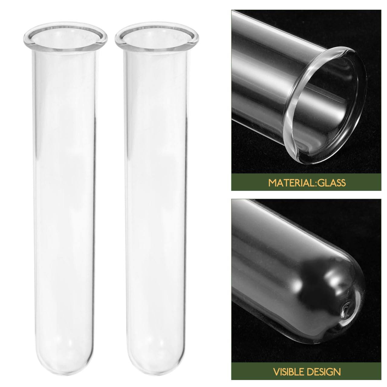 FUNOMOCYA 4pcs Clear Test Tubes for Cutting Plant Glass Propagation Tubes for Hydroponic Plants, Flowers, Home Office Wall Decor