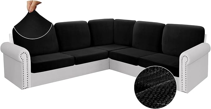 Arfntevss Sectional Couch Covers Slipcovers L Shape Couch Cushion Covers Fitted