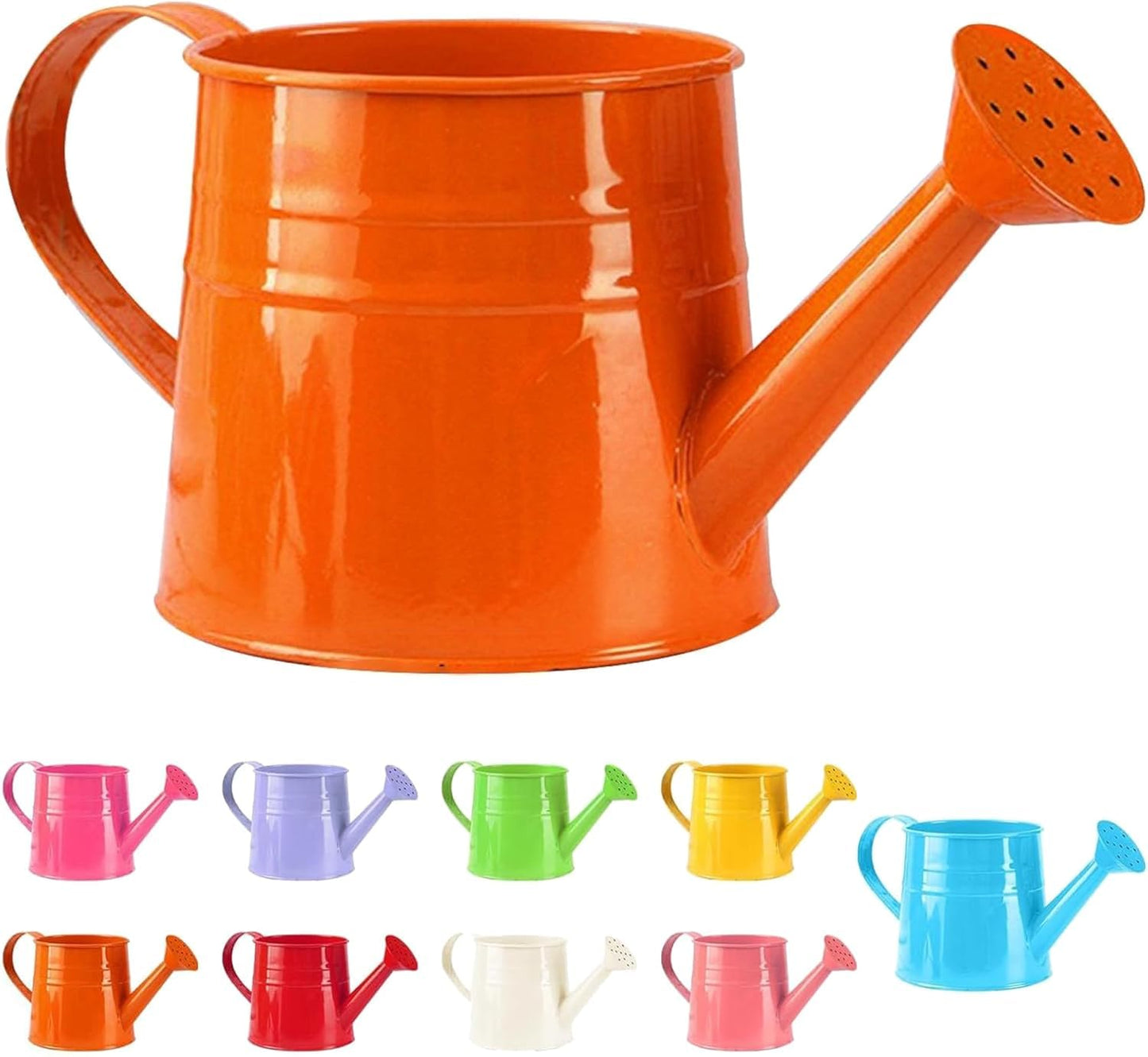 Watering Can, 1L Metal Flower Garden Watering Can, Lightweight Durable Decorative Gardening Tool for Outdoor Indoor Plants Lawn Garden (Orange)