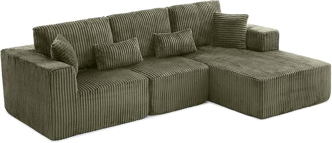 110" Cloud Sectional Couch, Modular Sectional Sofa
