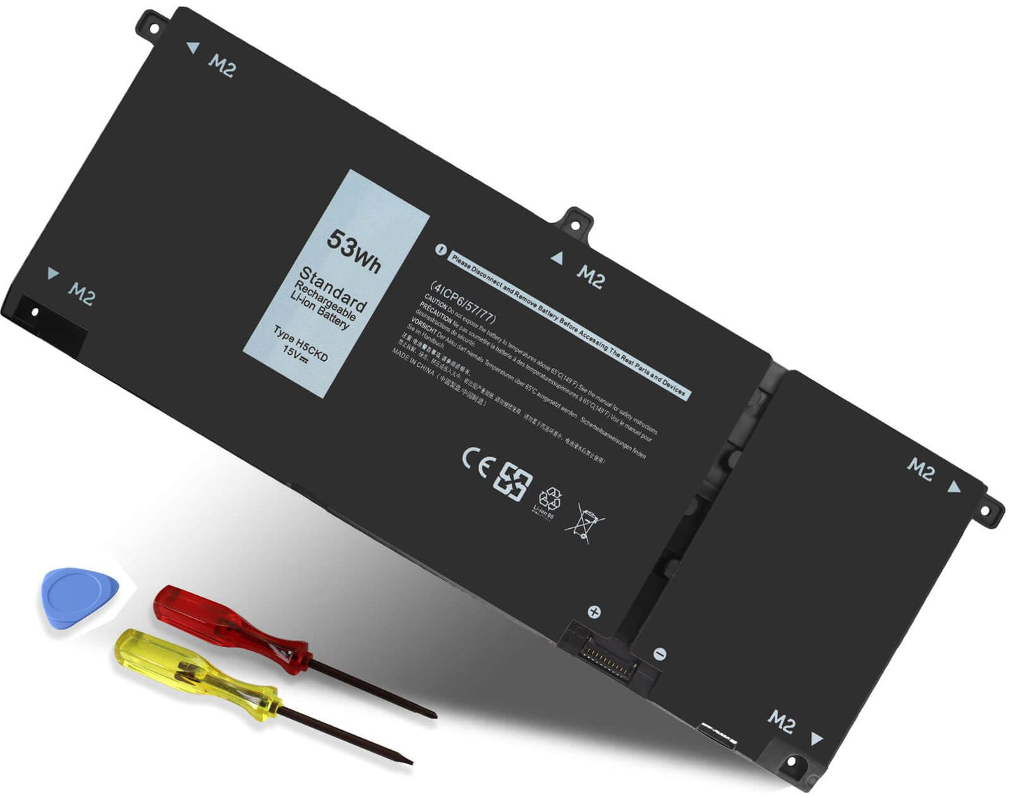 53Wh H5CKD 15V Battery Replacement for Dell Inspiron 5400 5406 7405 7300 7306 7500 7506 2-in-1 Silver 5300 5301 5401 5402 5408 5409 5501 5502 5508 5509 Series Latitude 3410 3510 Vostro 5300 5301 7T8CD
