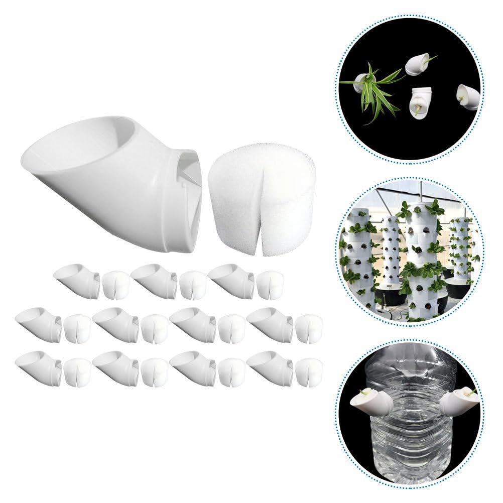 FONDOTIN Hydroponic Planting Cups 2.83 X 1.49 Inch Reusable Plastic Garden Containers with for Vertical Hydroponics Tower Indoor Balcony Soilless Vegetable Cultivation