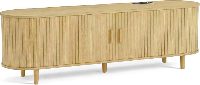 65" Mid Century Modern TV Stand, Wood TV Consoles