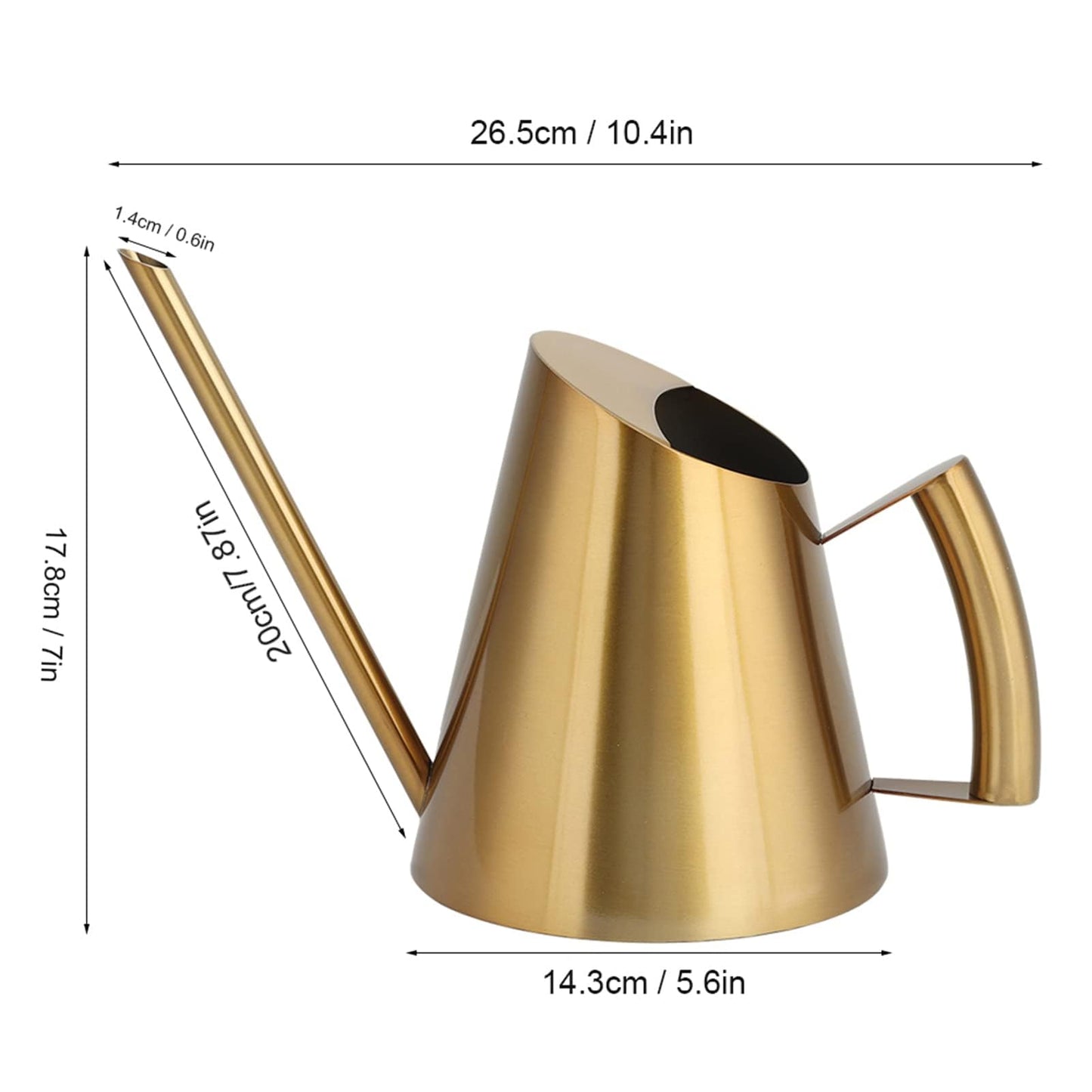 50.8 oz Watering Can Indoor Plants Stainless Steel Plant Waterer Watering Pot Sprinkle Pot Garden Flowers Plants Flower Tool Gold Watering Can with Long Spout (1500ml)