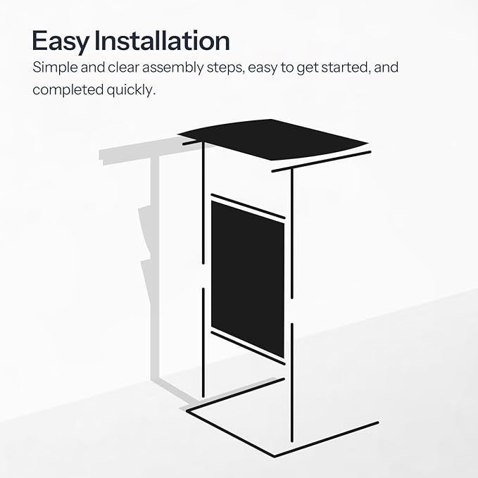 HOOBRO C Shaped End Table, 28.3" Side Table
