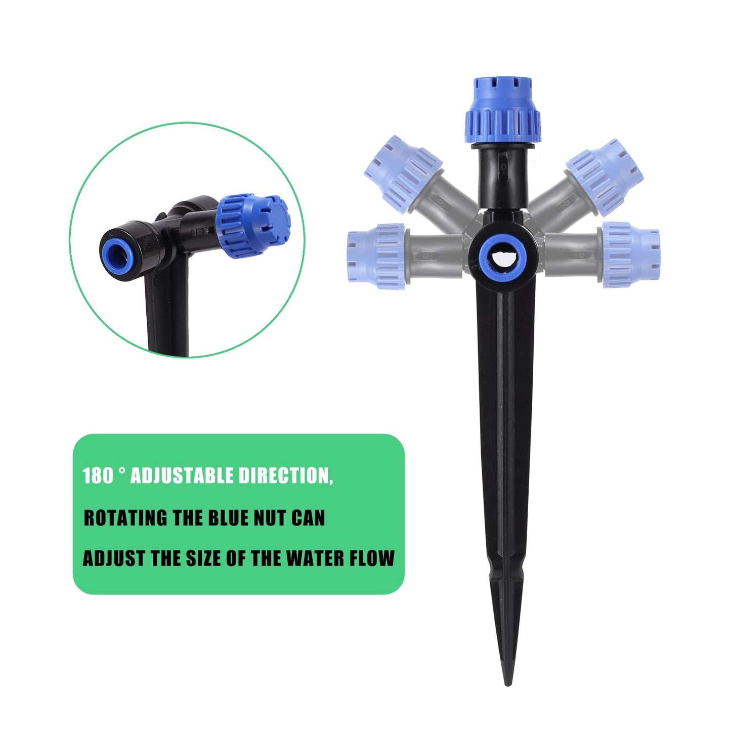 Drip Irrigation Emitters,with Adjustable 360 Degree Water Flow Drippers Sprayer Push-to-Fit for 1/4 inch Tubing, Garden Drippers Sprayer for House Garden Watering System (36pcs- Drip)