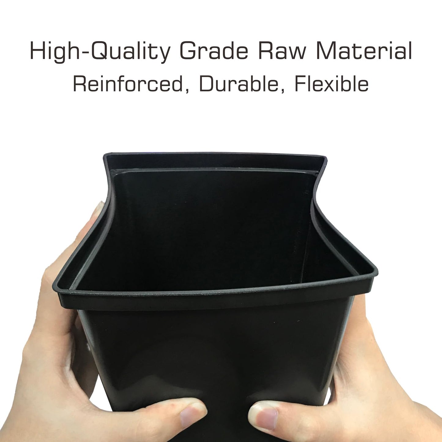 TopoGrow 1/2 Gallon Square Nursery Pots 24PCS Black Thick Durable Plastic Flower Pots with Drainage Holes, Reusable Seedling propogation Starter Pots for Indoor Plants, Transplanting, Succulents